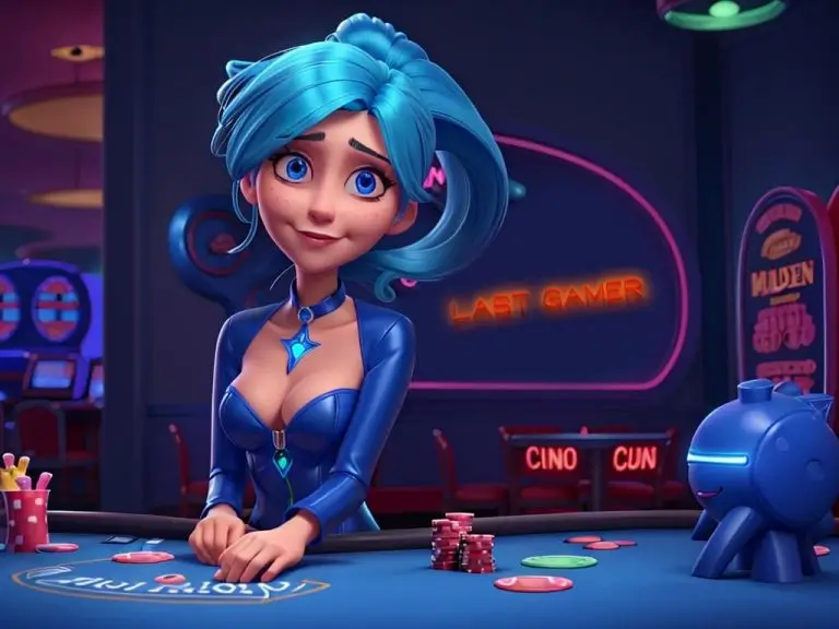 Mädchen Streamer spielen Casino